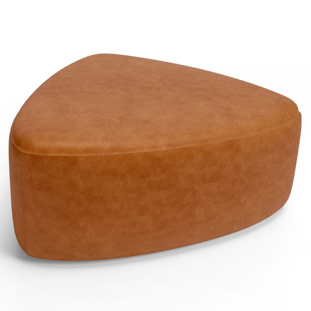 Puff Decorativo Orgânico Para Sala de Estar Living Trizza W01 Couríssimo Canela - Lyam Decor