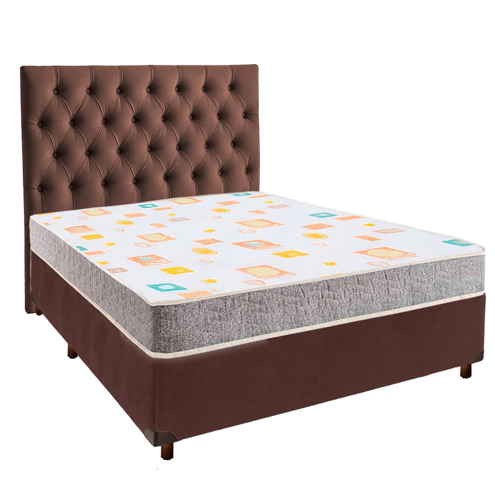 Kit Cama Box + Cabeceira + Colchão Casal D20 - D20 - Inducol