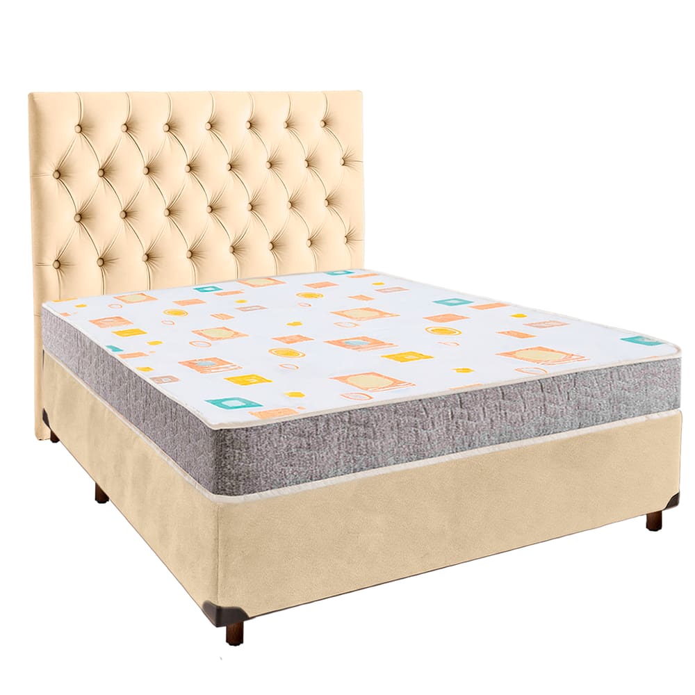 Kit Cama Box + Cabeceira + Colchão Casal D20 - D20 - Inducol