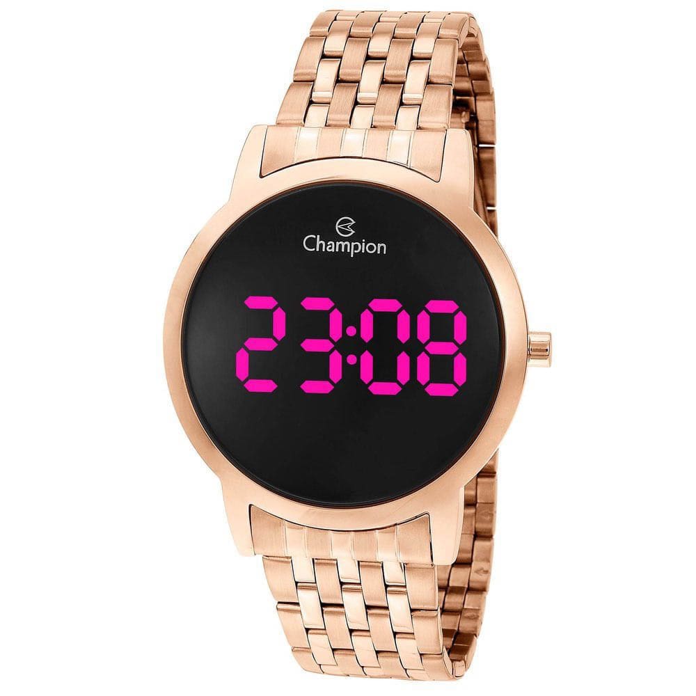 Relógio CHAMPION feminino digital rosê preto CH40099Z