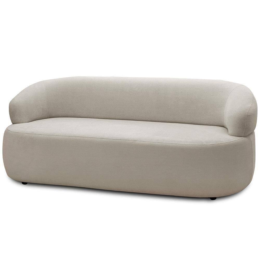 Sofá 2 Lugares Orgânico Sala De Estar Living 140cm Carmen F04 Veludo Bege - Lyam Decor