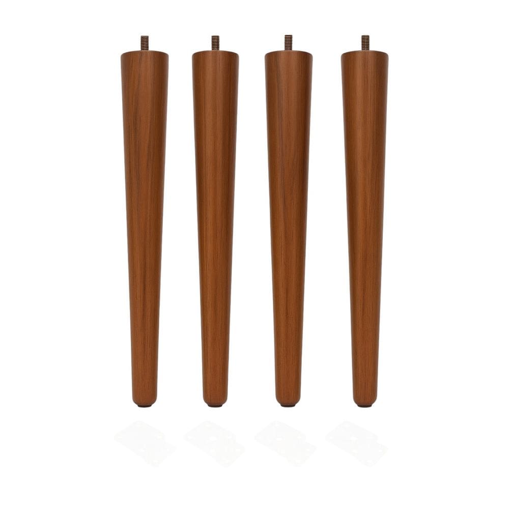 Kit 4 Pes Palito 75 Cm + Chapa de Conexao Para Moveis E Mesas Estilo Retro