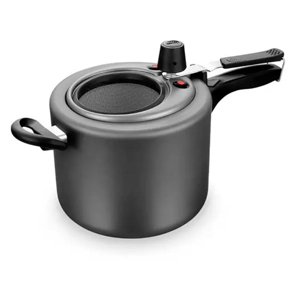 Panela de Pressão Com Revestimento Anteaderente Com Visor de Vidro 4,5 Litros Grafite - MTA
