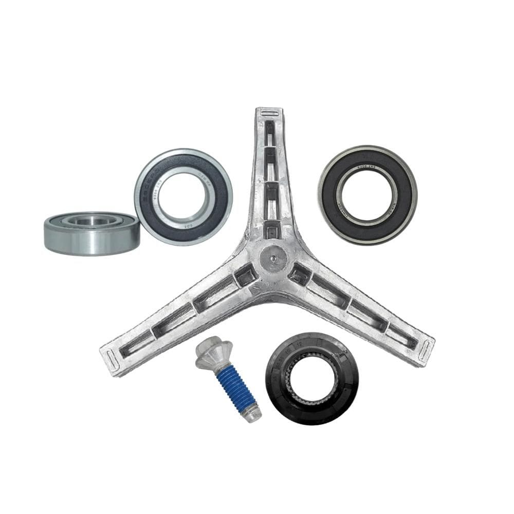 Kit Eixo Tripé + Retentor Rolamentos e Parafusos Lavadora Lava e Seca