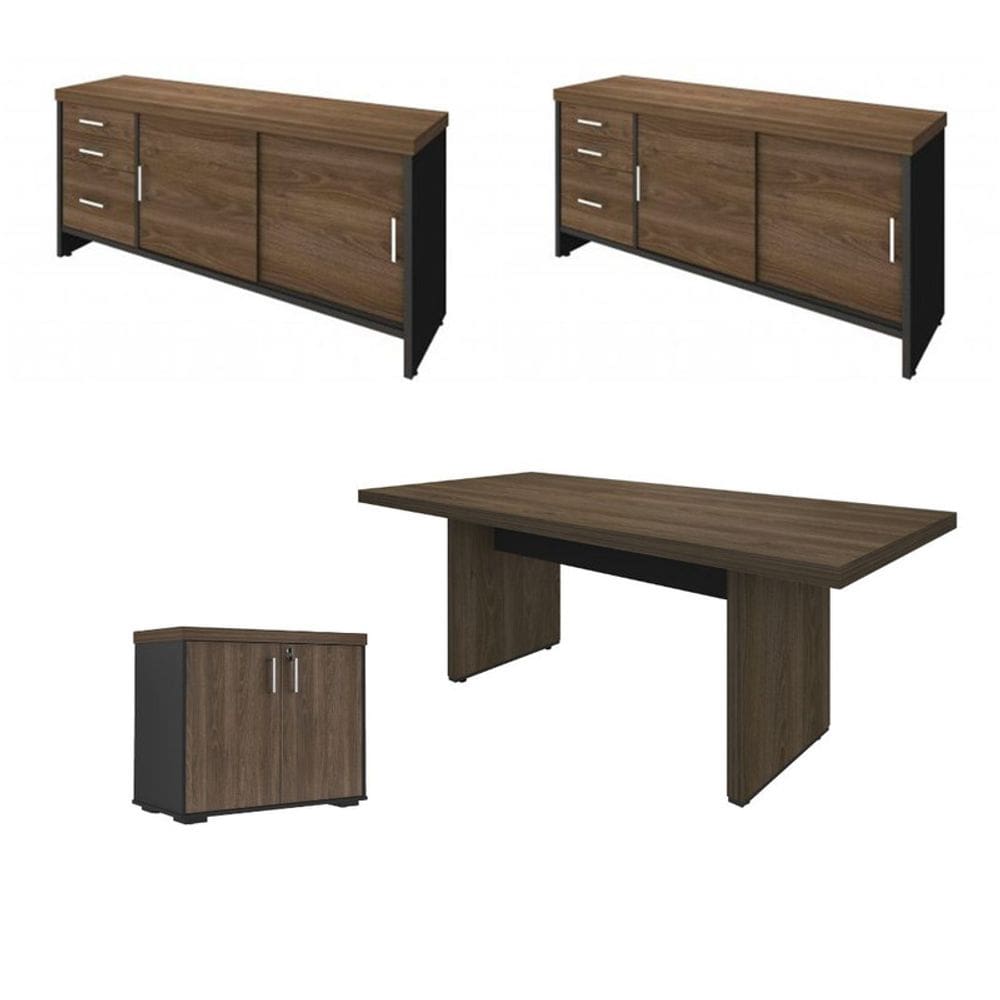 Conjunto Escritório: Mesa 6104+ 2 Balcões 6114+ Balcão 6169