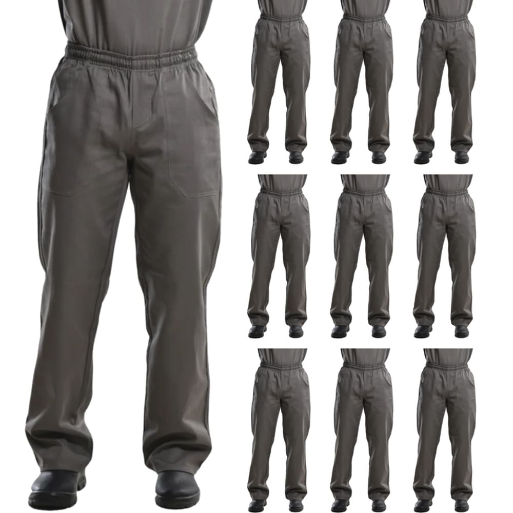 Kit 10 Calças Profissional Trabalho Brim Pesado Total Elastico