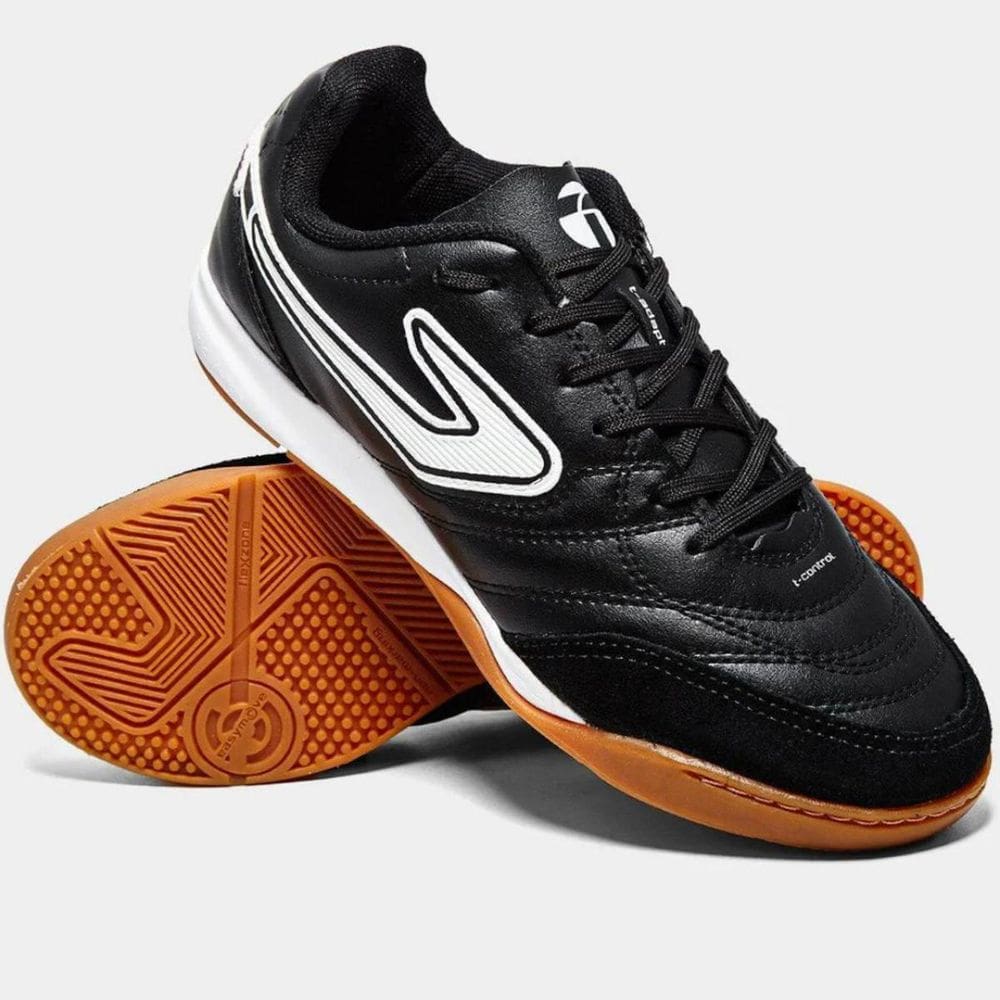 Chuteira Futsal Topper Maestro Club V Unissex - Preto e Vermelho