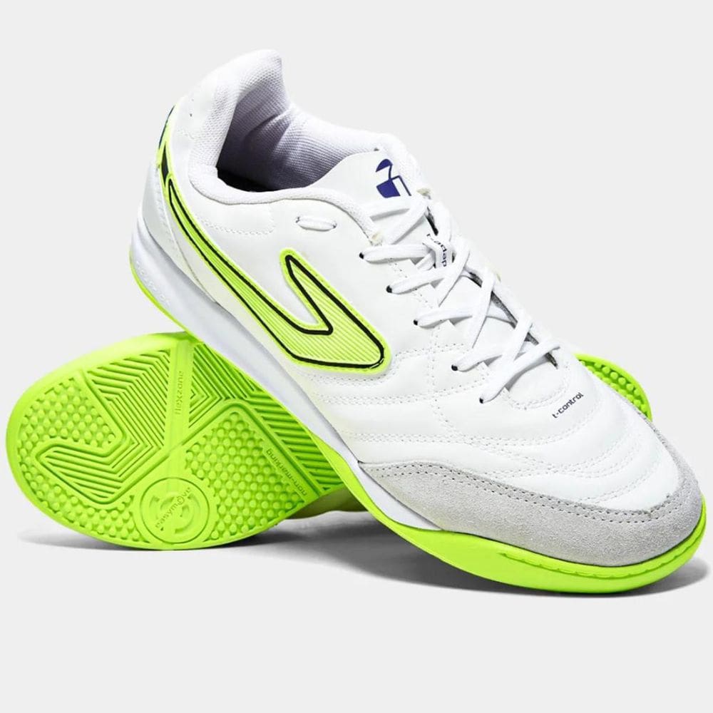 Chuteira Futsal Topper Maestro Club V Unissex - Branco e Verde