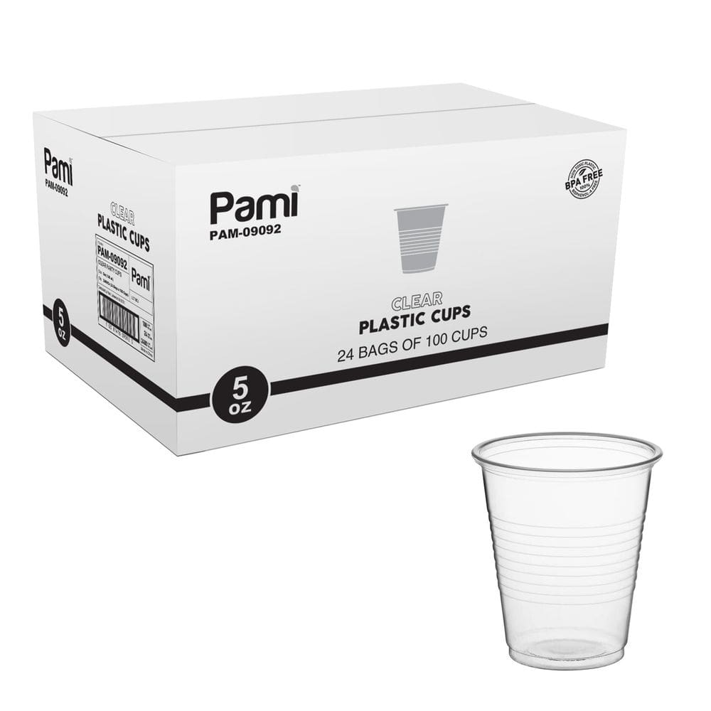 Copos plásticos descartáveis PAMI 150 mL [caixa de 2400] sem BPA