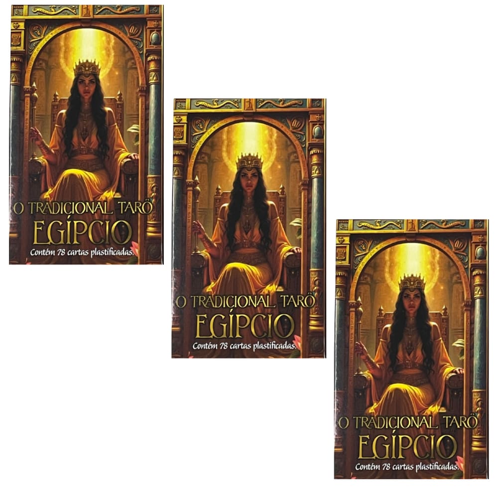 Kit 3 Tradicional Tarô Egípcio 78 Cartas Plastificadas