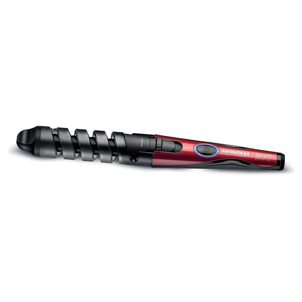 Modelador De Cachos Mondial Em-05 Spiral Infinity Cabo Giratório Bivolt Vermelha/preto 127v