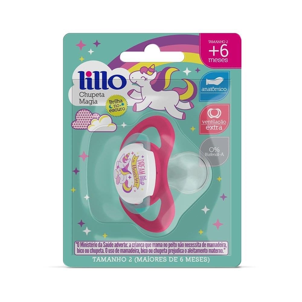 Chupeta Lillo Mágia Orto Silicone Tamanho 2 Rosa