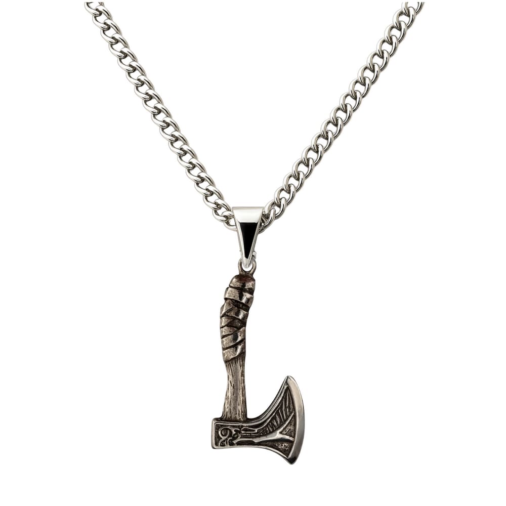 Colar Corrente Machado de Batalha 4,5 cm Metal Niquelado