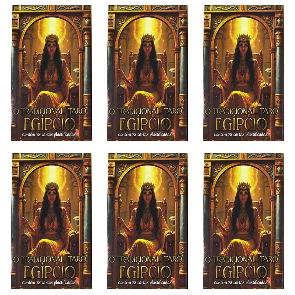Kit 6 Tradicional Tarô Egípcio 78 Cartas Plastificadas