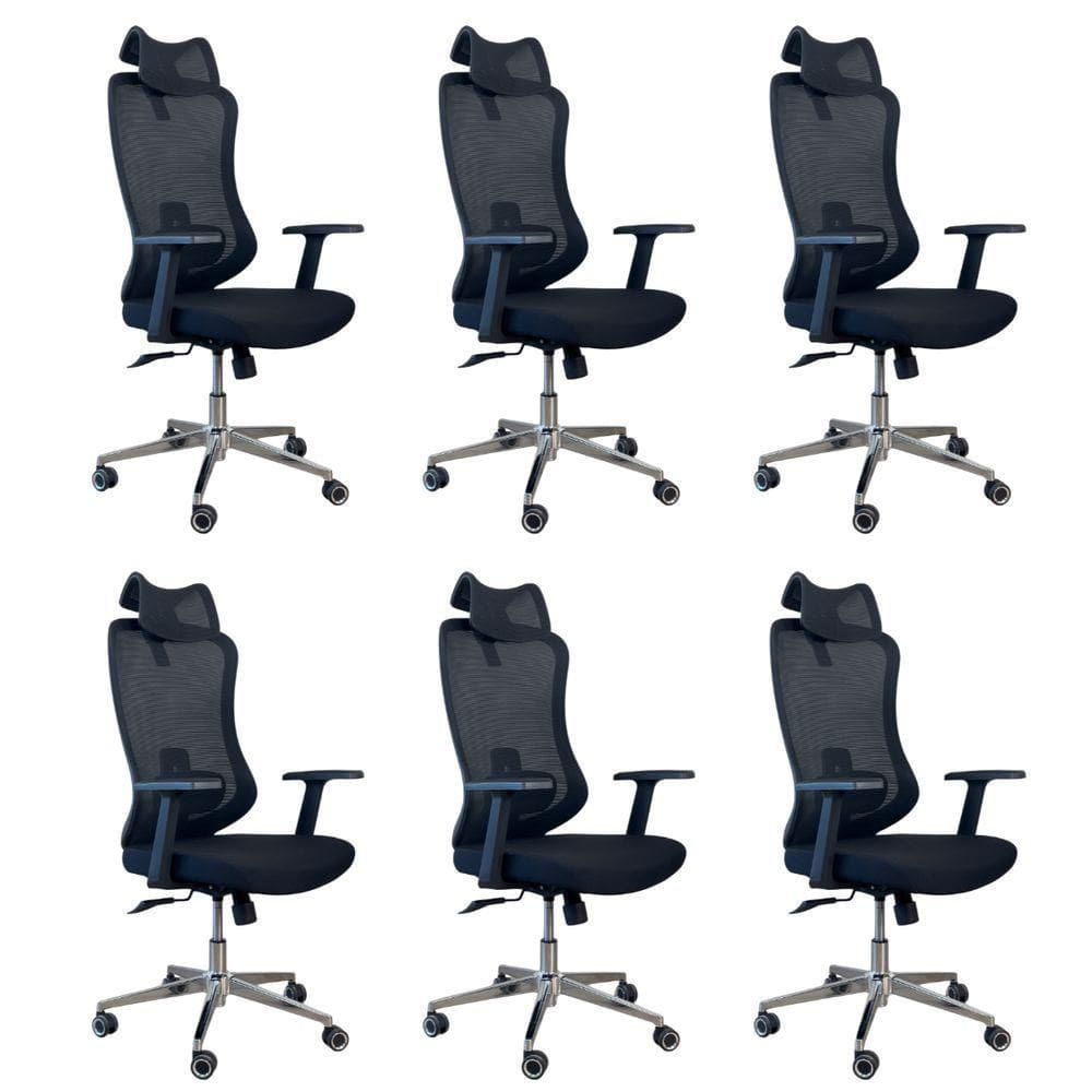Kit 6 Cadeiras Presidente Oficial Comfort Boss