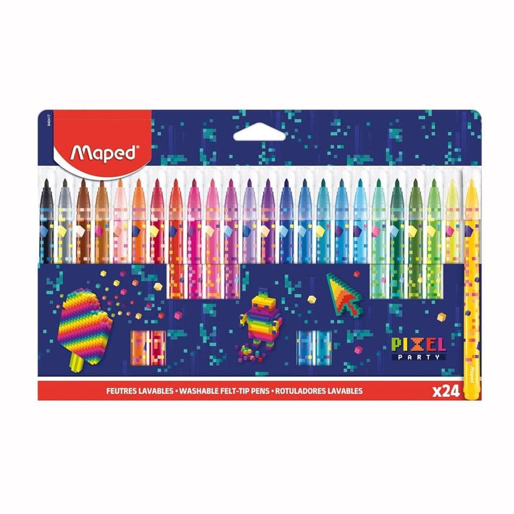 Caneta hidrográfica Pixel Party com 24 cores 845417 - Maped