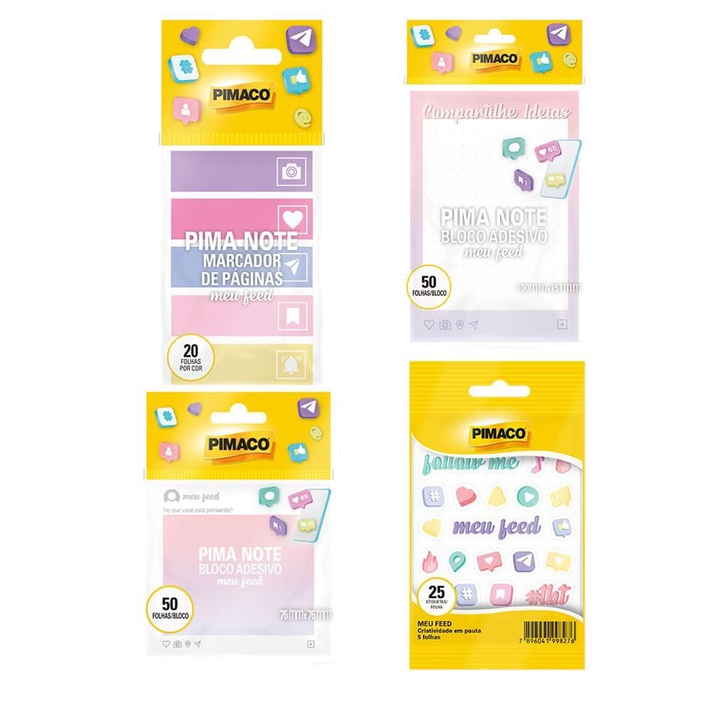 Kit Meu Feed com 4 itens 970891 Pimaco