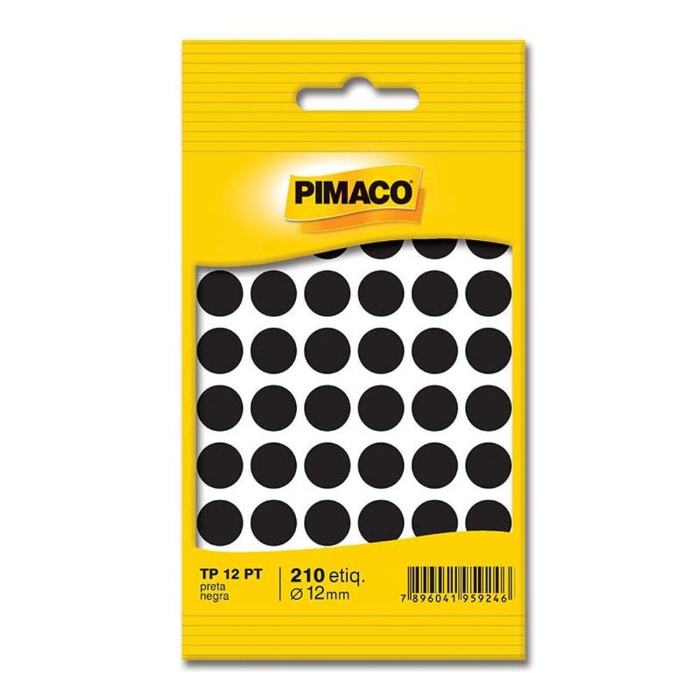 Etiqueta adesiva TP12 preto Pimaco