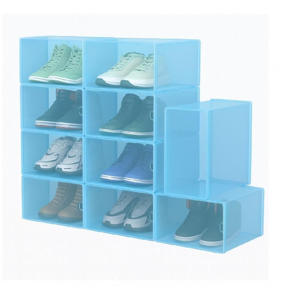 Kit 6 Multiuso Dobravel Box Sapatos Caixa Empilhavel Tampa Organizacao Closet Quarto Guarda Roupa