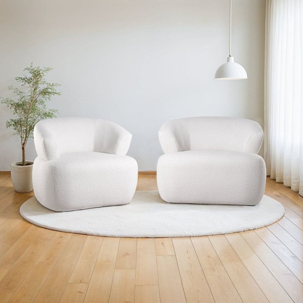 Conjunto 2 Poltronas Orgânicas Base Fixa e Estofada Zoe Espresso Móveis Off White