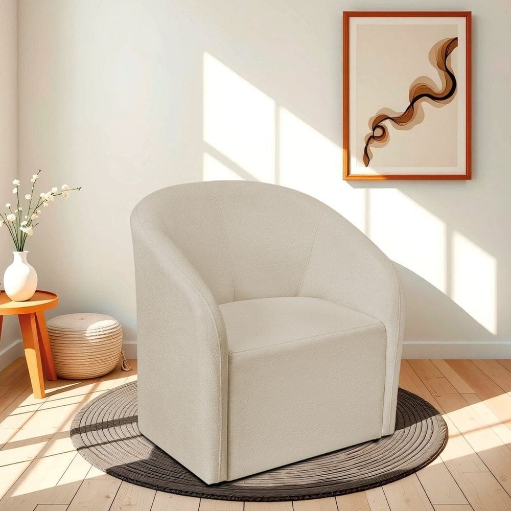 Poltrona Decorativa para Sala de Estar e Recepção Linho Luiza Prime Bege