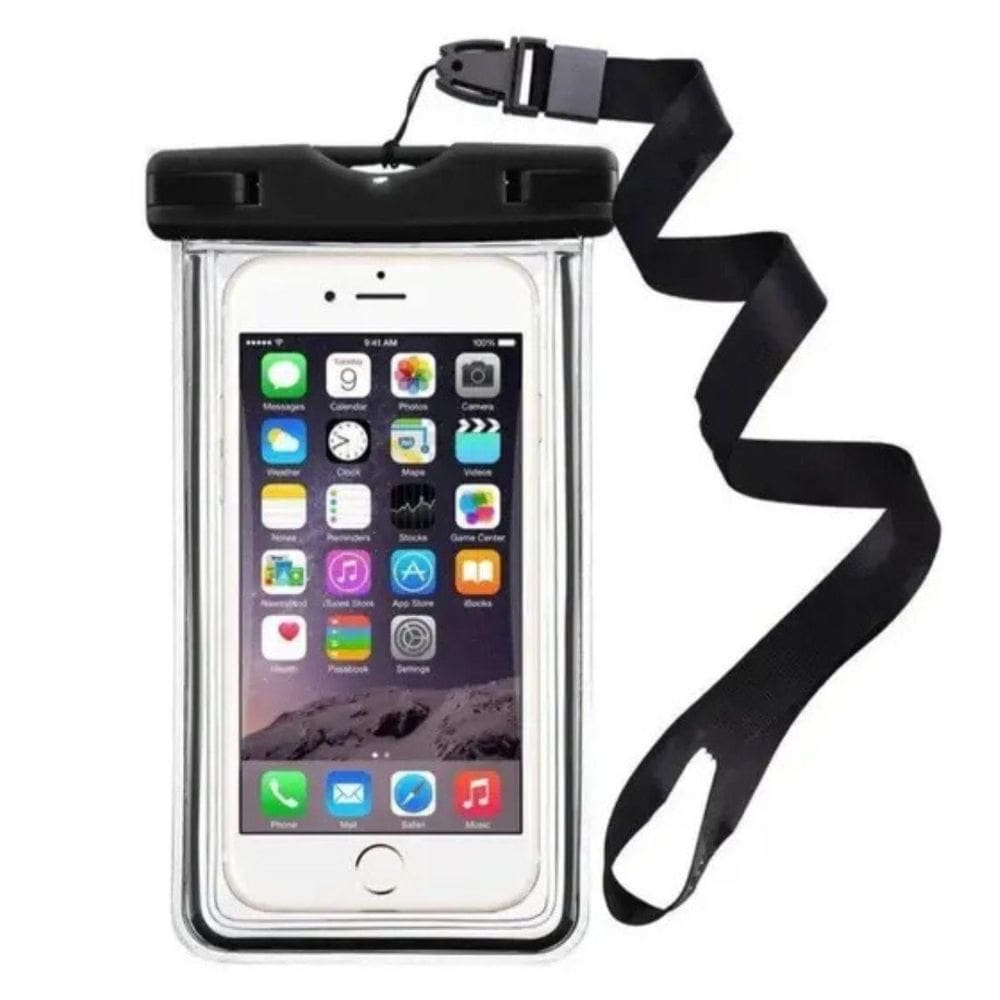 Kit 10 Capa Prova D`Água Celular Case Lacrada Chuva - Preto