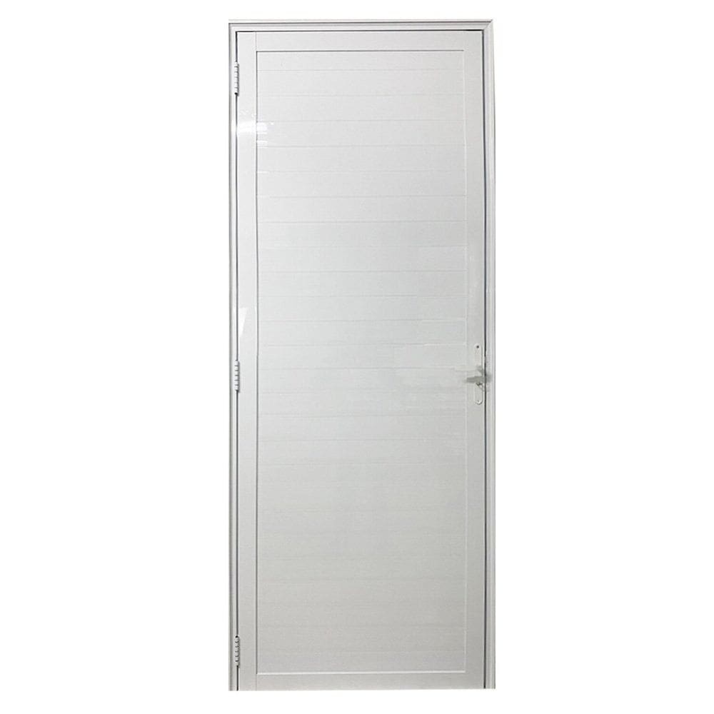 Porta Lambril com Maçaneta e Fechadura de Banheiro 210x80cm Lado Esquerdo Veneza Branco