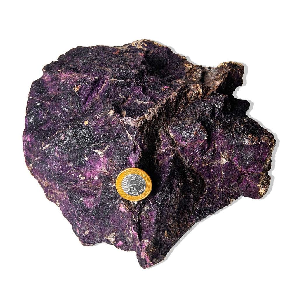 01 Purpurita Bruta Pedra Natural 20 a 25cm 4 a 6kg Tipo B