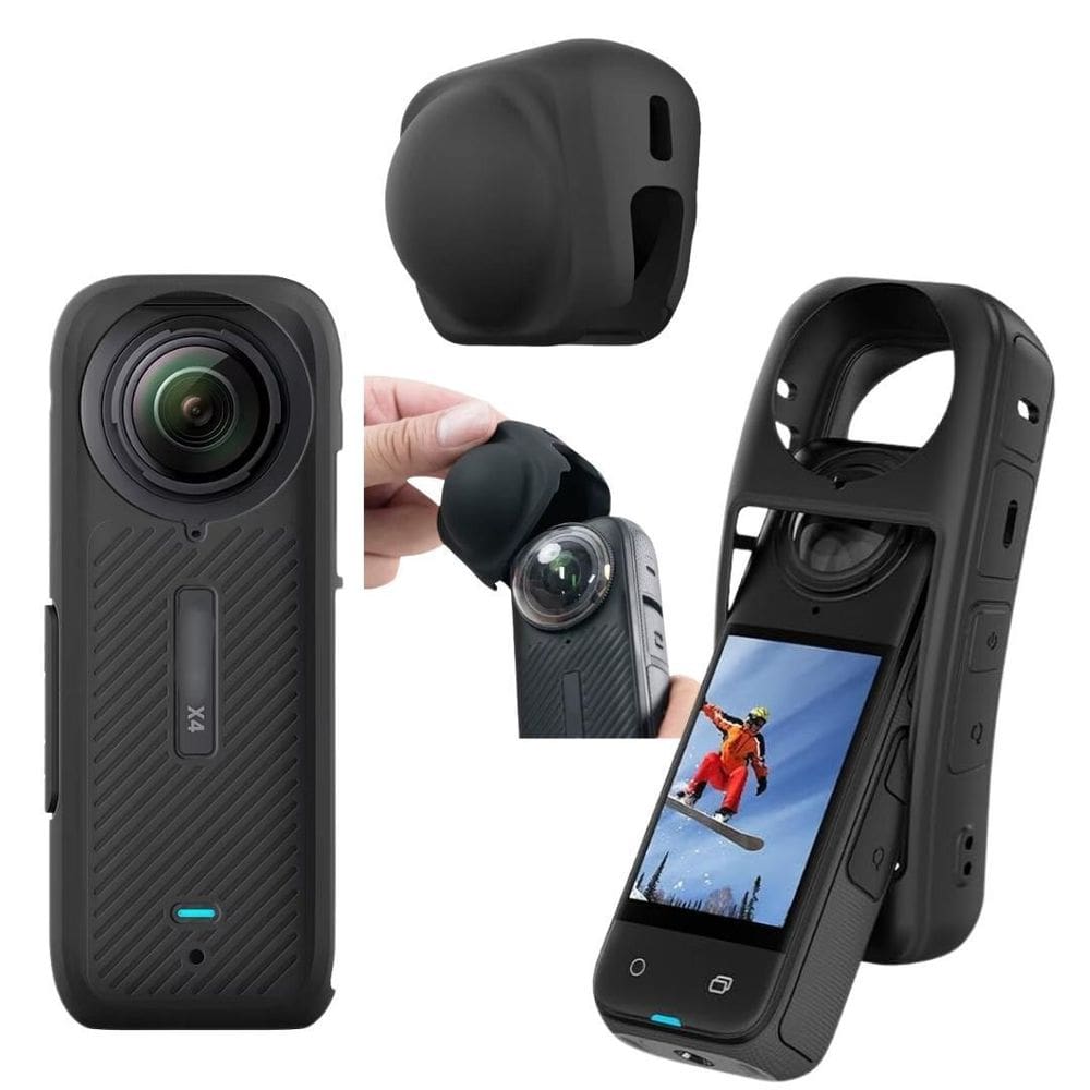 Capa Protetora Maleável Para Insta 360 X4 + Protetor Lente