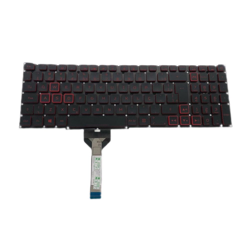 Teclado Para Notebook Acer Nitro An515-57 Flat Fino Led Red