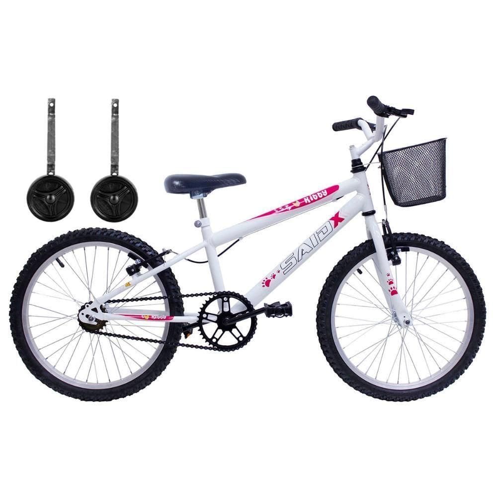 Bicicleta Aro 20 Branca Meninas Com Rodinhas