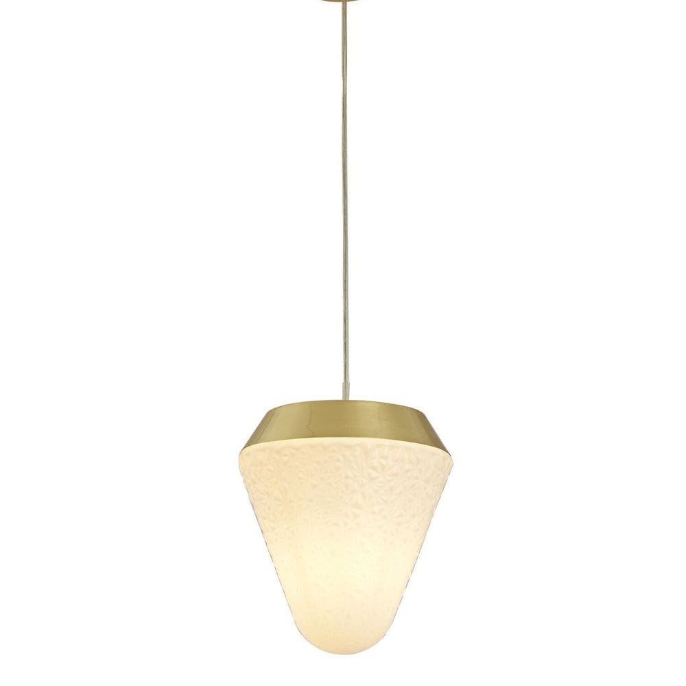 Pendente 1xe27 Bulbo Max 60w Hob Bella Iluminação Opalino/Dourado