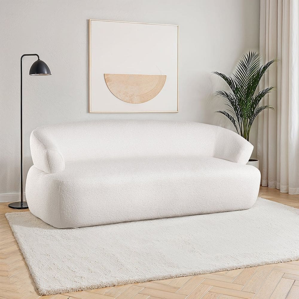Sofá Orgânico 3 Lugares 200cm Zoe Espresso Móveis Off White