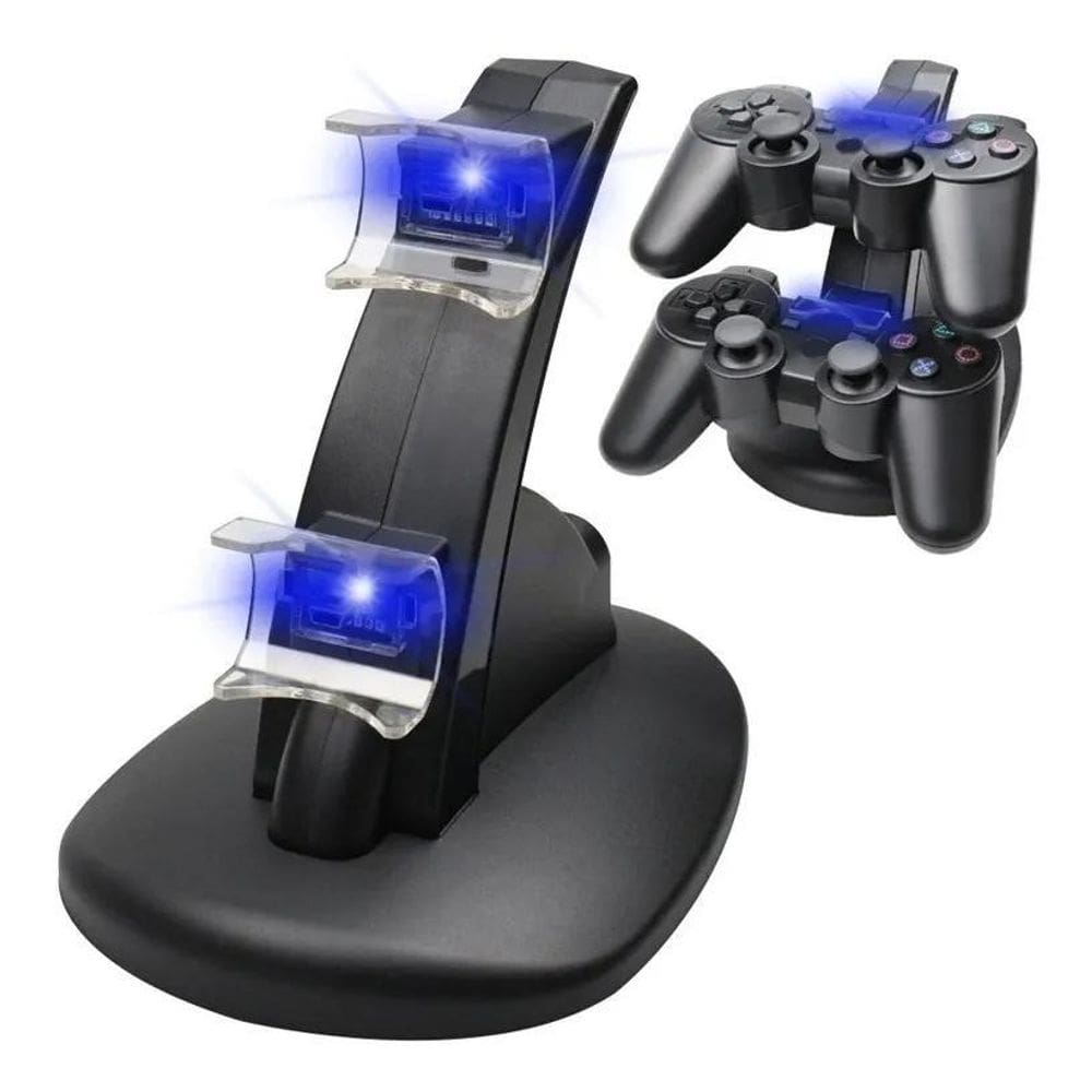 Base Dock Carregador Duplo De Controles Ps3 Play 3