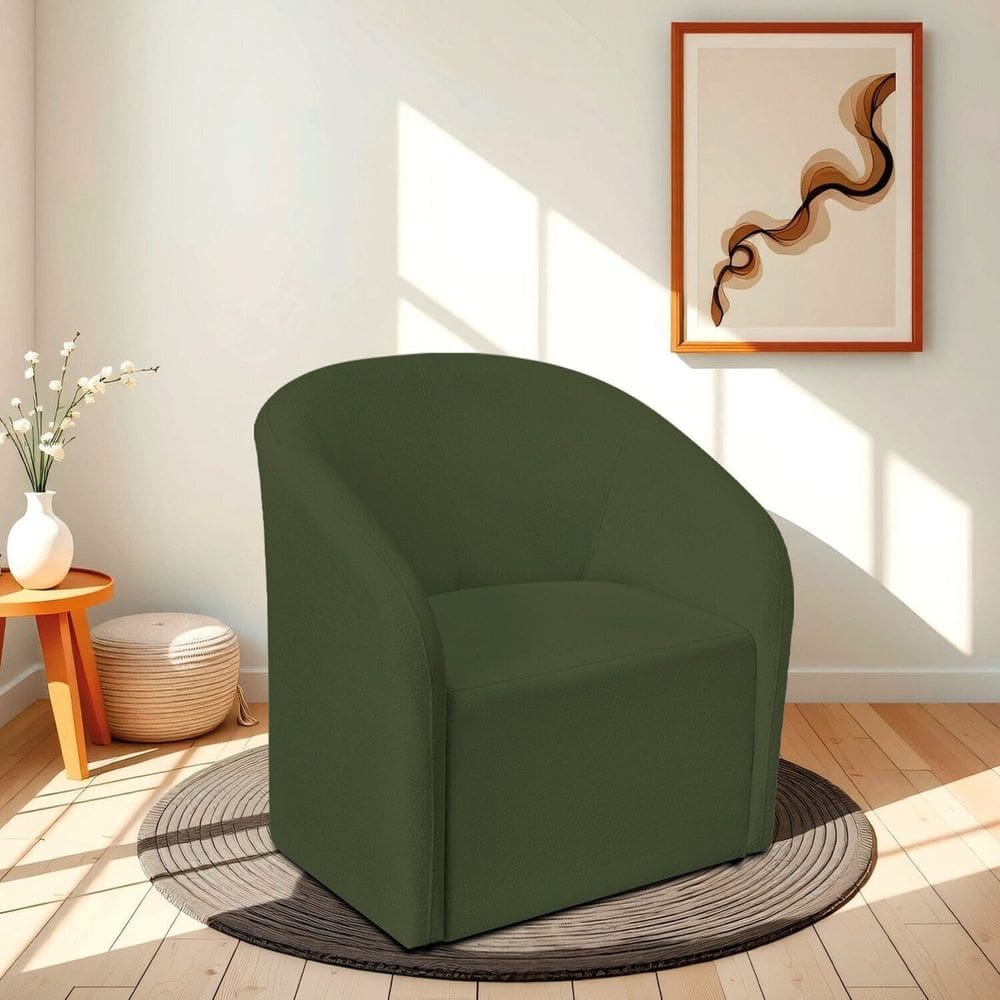 Poltrona Decorativa para Sala de Estar e Recepção Linho Luiza Prime Verde