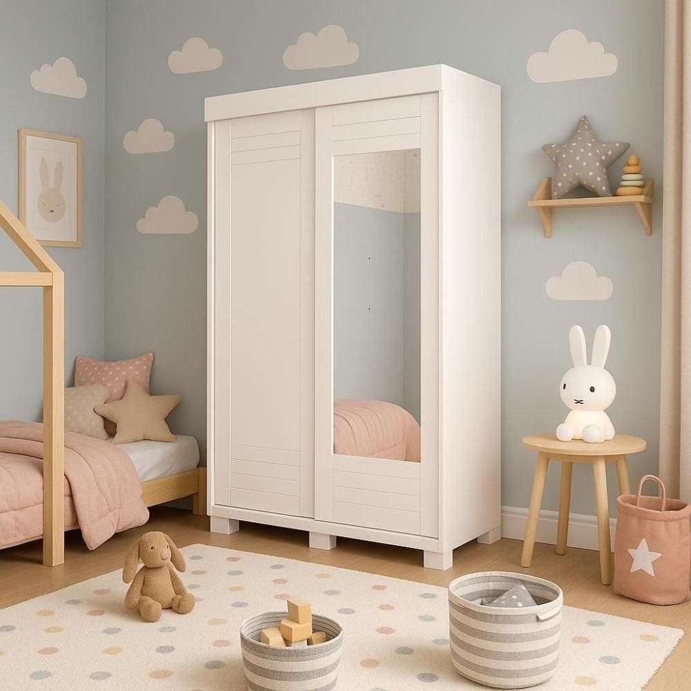 Guarda-roupa Infantil França 2 Portas E 2 Gavetas 100% Mdf Linhamobília Branco