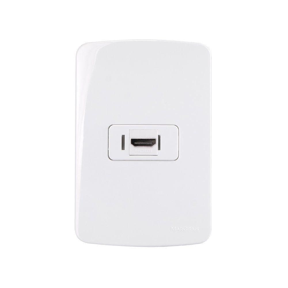 Tomada Hdmi Margirius B3 Com Placa 4x2 Branca Branco