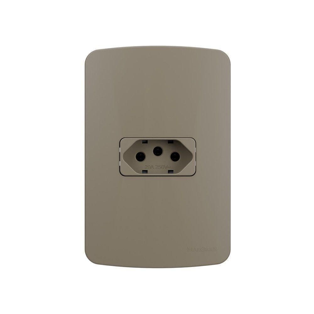 Tomada Margirius B3 Colors 2p+t 20a Com Placa 4x2 Argila