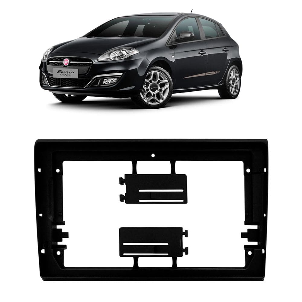 Moldura Painel Central 9 Polegadas Fiat Bravo 2011 à 2016 Preto Fosco Novum Expex Epx9ft014 Som