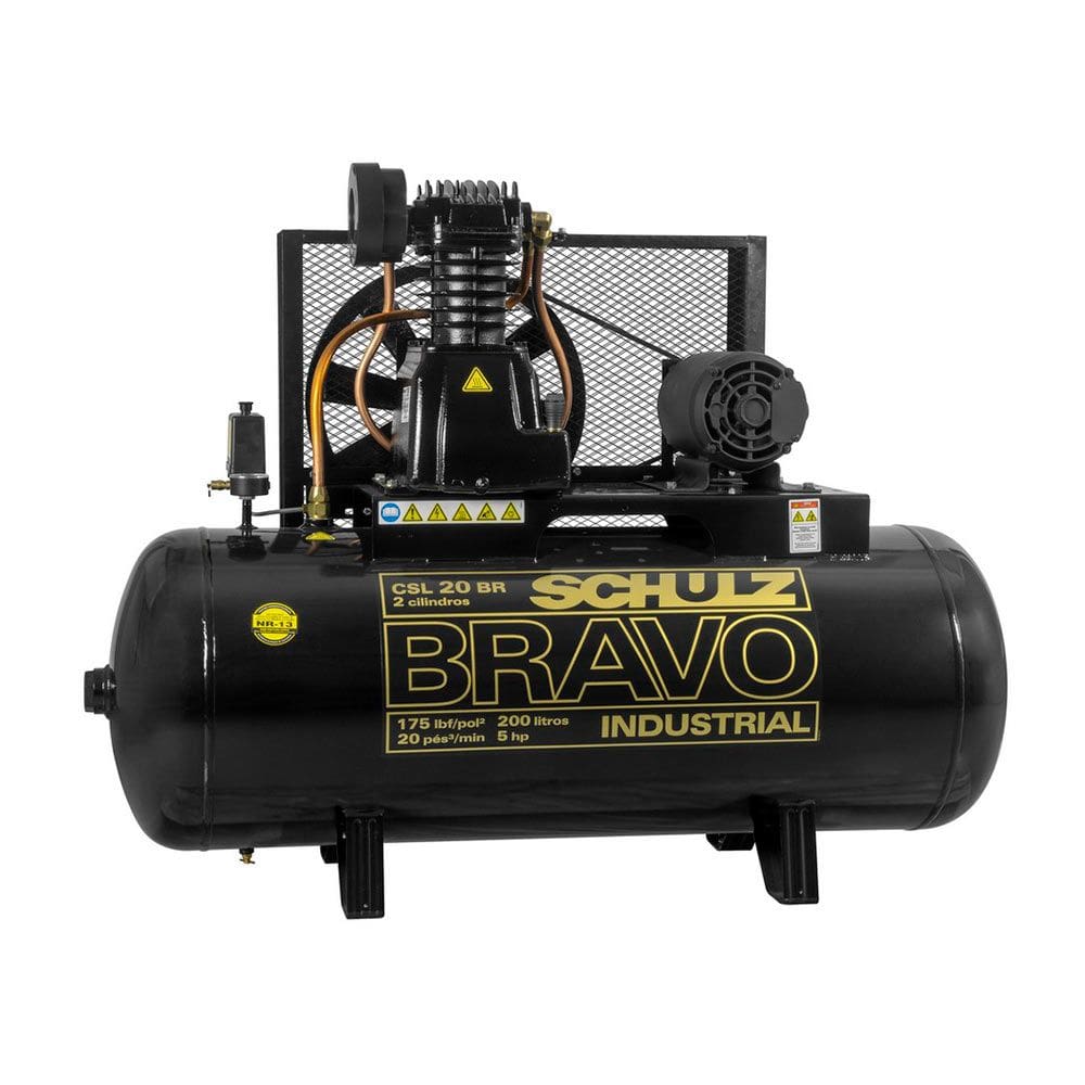 Compressor Ar 20 Pés 200 Litros Trifásico CSL20 Bravo Schulz 220V