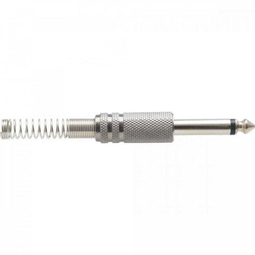 Plug P10 Mono Metal Niquelado Com Mola Genéric Storm 50 uni