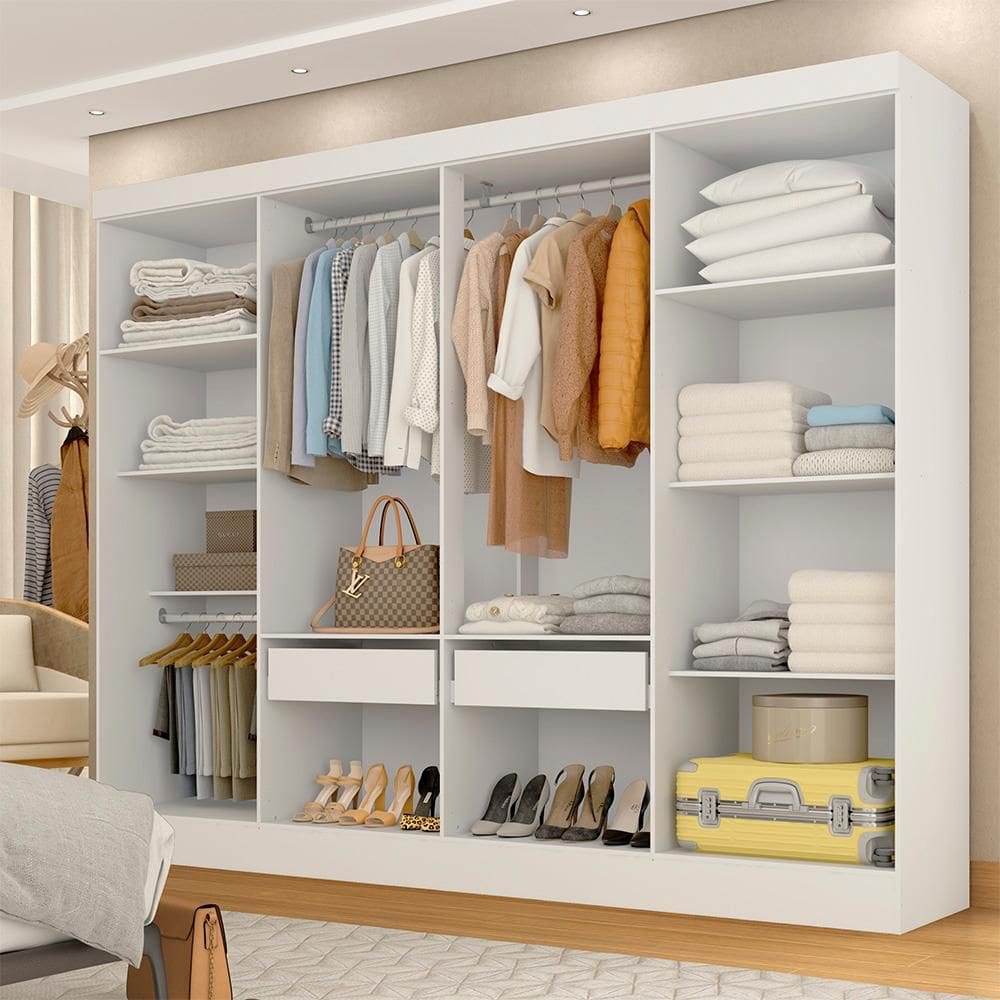 Closet Ambar 2,40m Com 2 Gavetas Branco - M.a