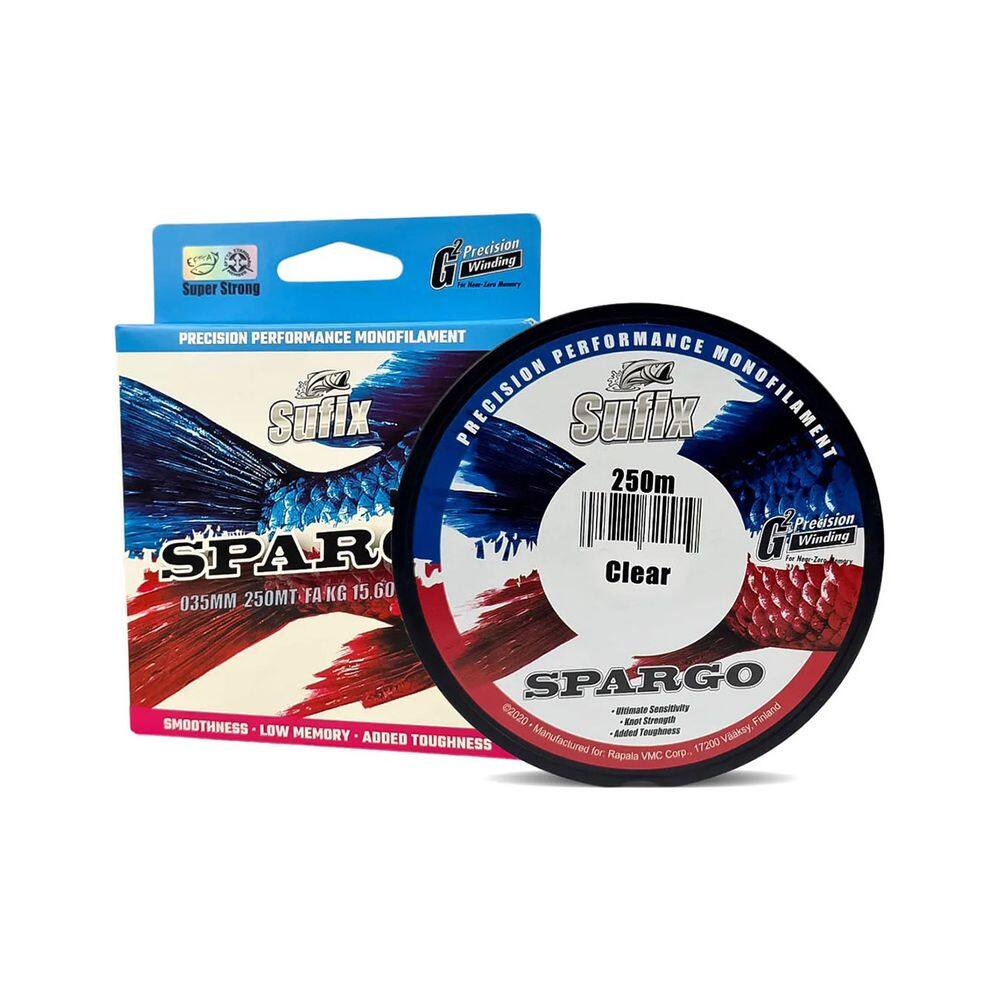 Linha Rapala Sufix Spargo Clear 250m 0,25mm 8,5kg 19lb Monofilamento