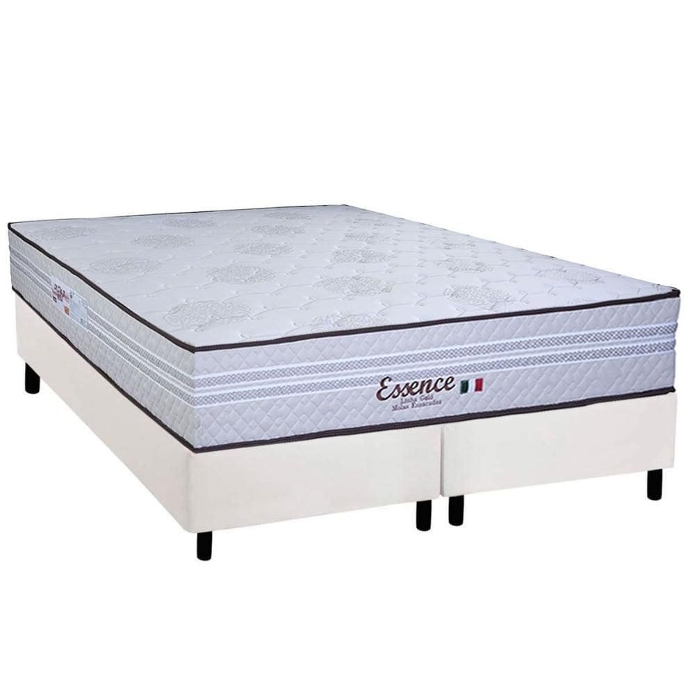 Cama Box King: Colchão Molas Molas Ensacadas Ensacadas Paropas Essence + Base CRC Corano White (193x203)