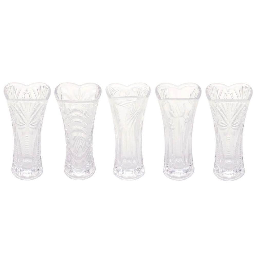 Kit 5 Vasos de Flor 17cm diverso Lyor Decorativo Vasinho Jar