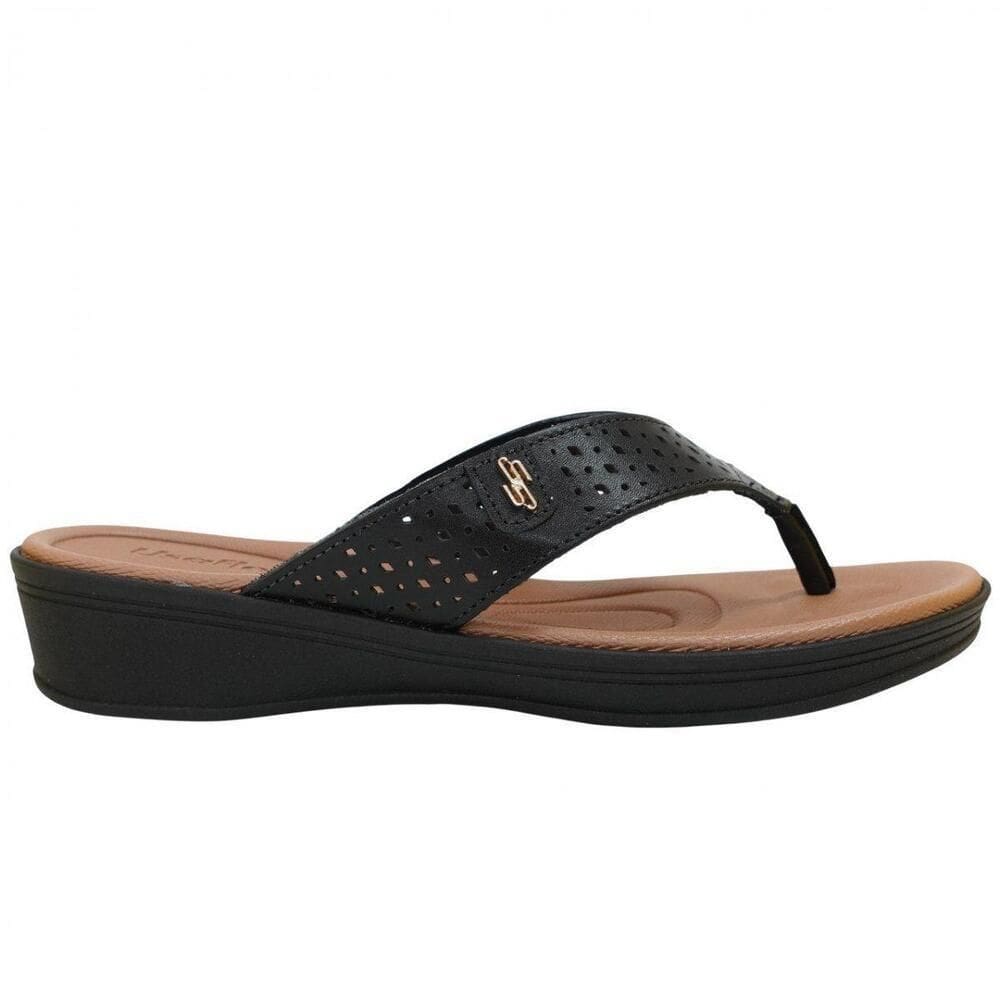 Chinelo Anabela Feminino Couro Usaflex Ud04001