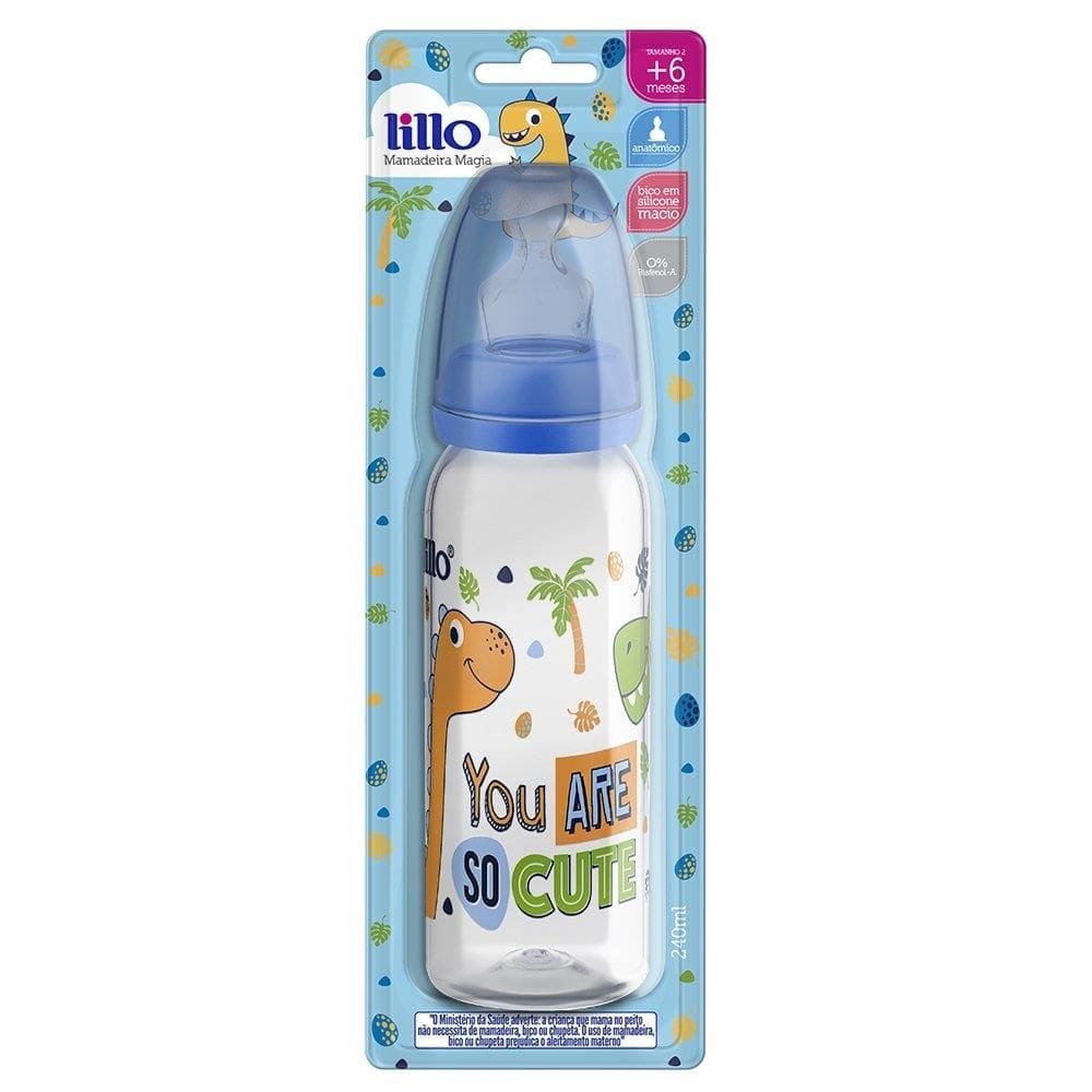Mamadeira Lillo Mágia Orto Silicone Tamanho 2 Azul 240ml