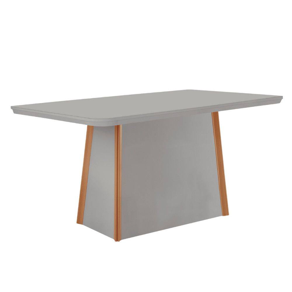 Mesa de Jantar Diane 120cm Tampo MDF e Vidro Canto Copo Moderna Mobília