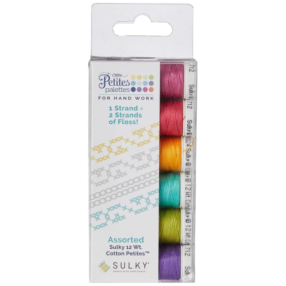 Thread Sulky Sampler, 12 unidades de algodão, pequenas cores brilhantes, 6 unidades
