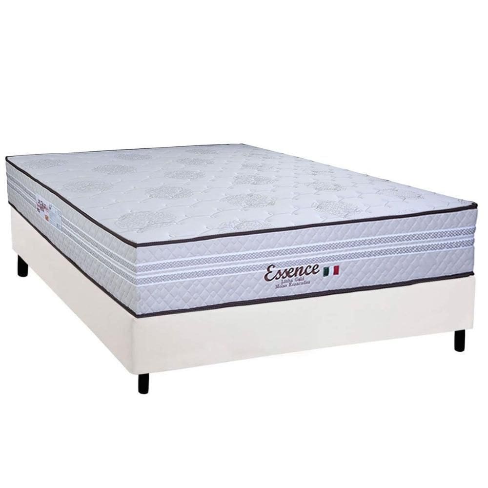 Cama Box Casal: Colchão Molas Molas Ensacadas Ensacadas Paropas Essence + Base CRC Corano White (138x188)